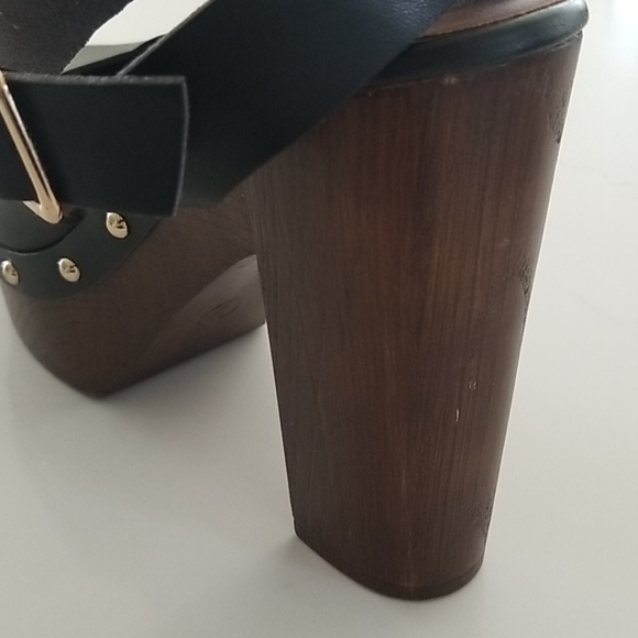 Studed Wooden Platform Shoes - Picture 7 of 7